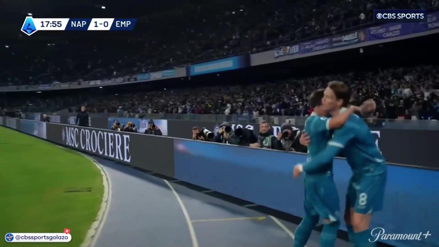 完美進(jìn)球！麥克托米奈中場(chǎng)帶球一條龍外圍勁射破門！