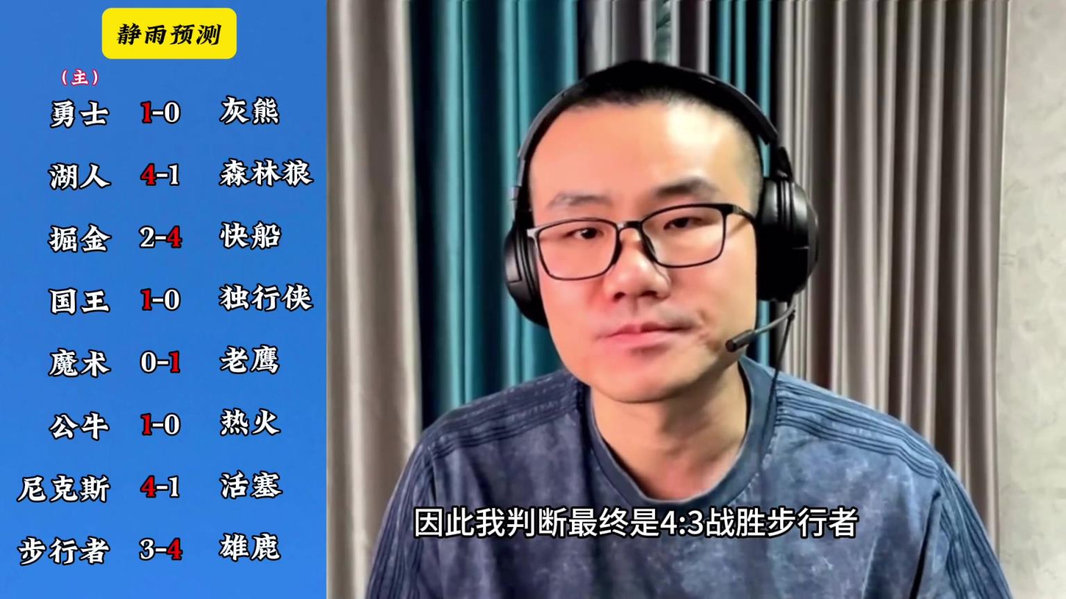 你同意嗎？靜雨對(duì)東西部季后賽球隊(duì)的預(yù)測(cè)：勇贏(yíng)熊 湖船尼鹿晉級(jí)